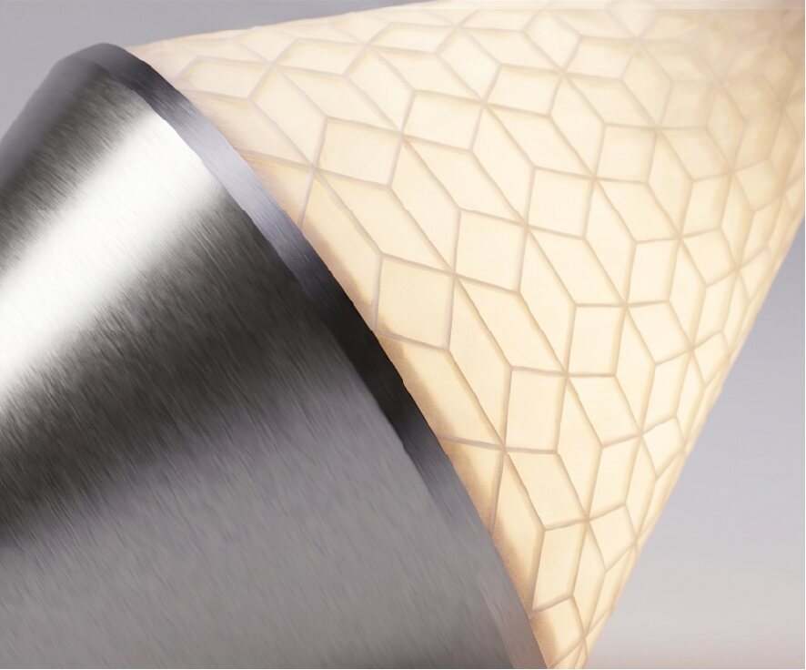 Close view of the Akbar Mashti geometric diffuser texture