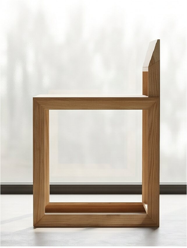 Natural wood Rija Dining Chair shown in side profile