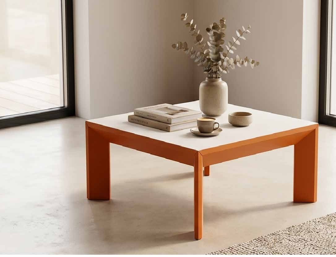 Rija orange coffee table by GĒV Studio